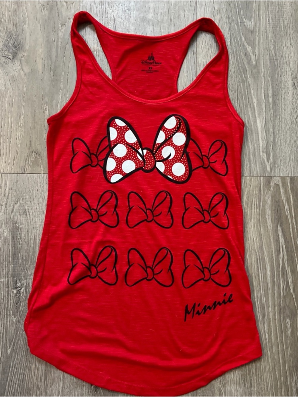 Red Minnie Mouse Polka Dot Bow Tank Top